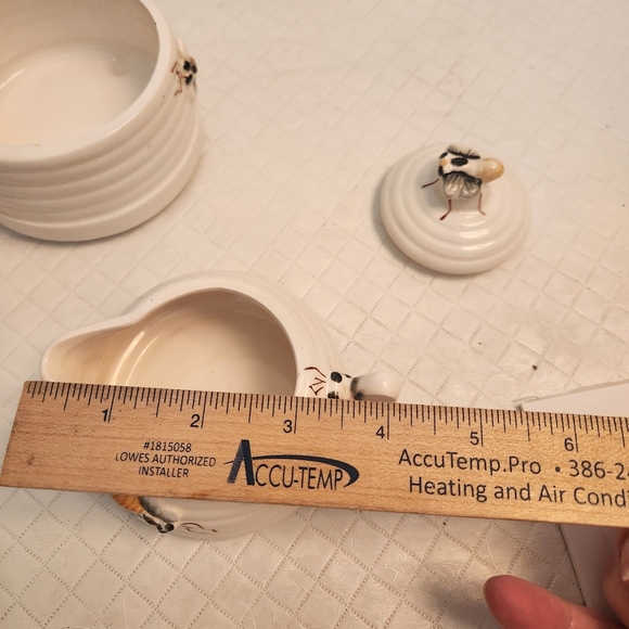 Beehive Creamer And Sugar 3 Piece Set Made In Japan - Picture 12 of 13